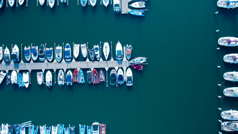 flying over yachts and boats in marina gdynia, poland - drone shot