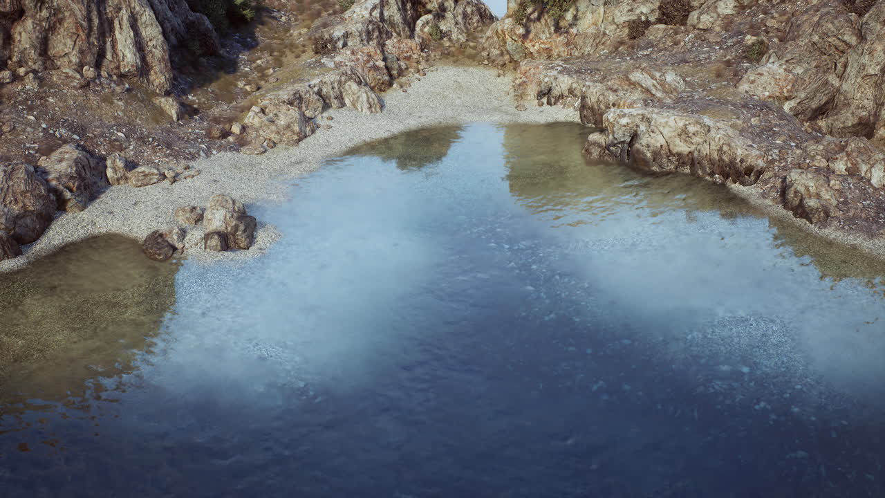 Aerial view of rockencircled water australias rocky coast