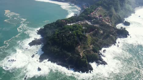 magical coast of indonesia, aerial drone view