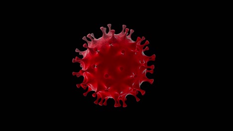 la célula mortal del virus de la corona flotando y vibrando contra un fondo negro. diseño de concepto de renderizado 3d.