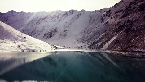 Alpine-lake-in-Northen-Tien-Shan-Mountain-Range-in-Kyrgyzstan