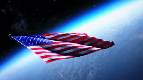 american flag in space