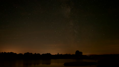 lapso de tiempo de un lago con la vía láctea en el fondo