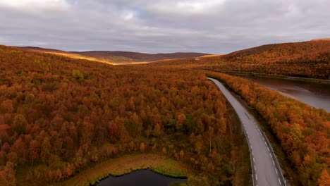 drone footage in a autumn day in northern norway