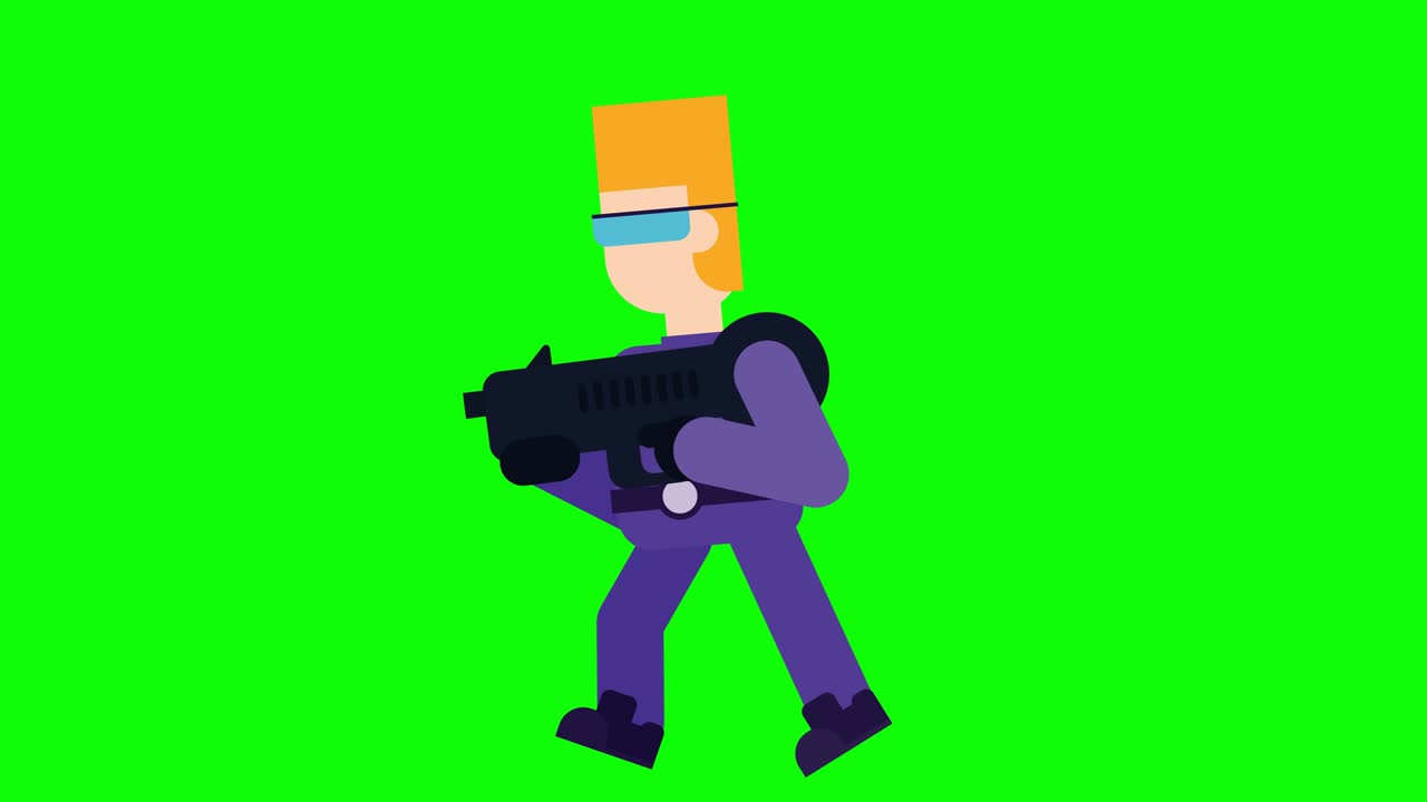 Soldado disparando metralhadora automática convertida.