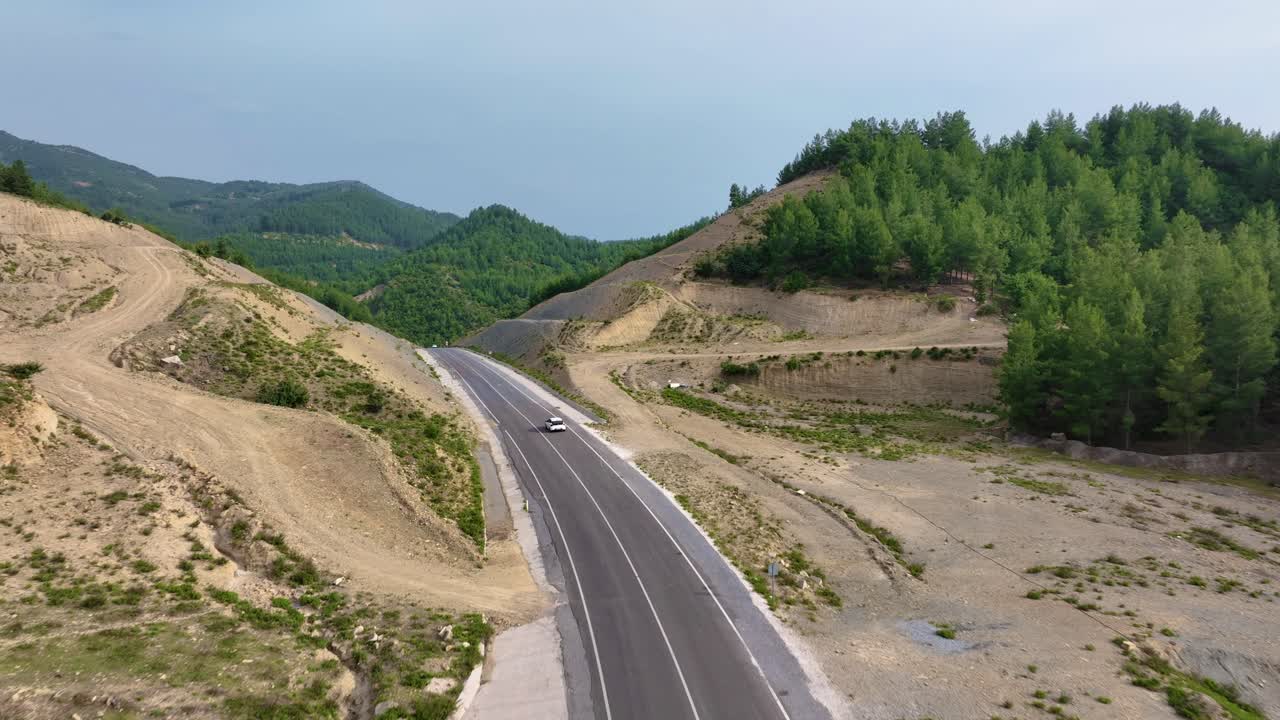 산악 도로 공중 사진