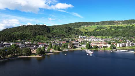 flight over the fjords in fagernes