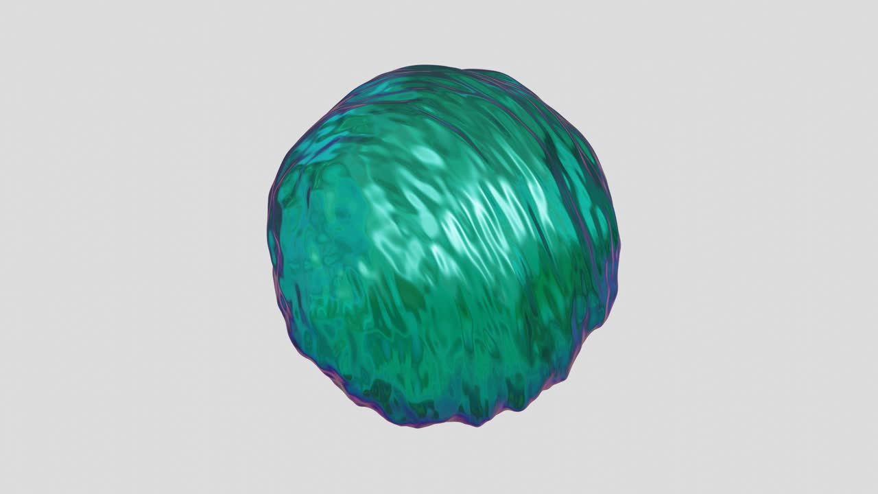 esfera brillante abstracta púrpura que gira y deforma su forma sobre un fondo blanco, gráficos de movimiento en bucle