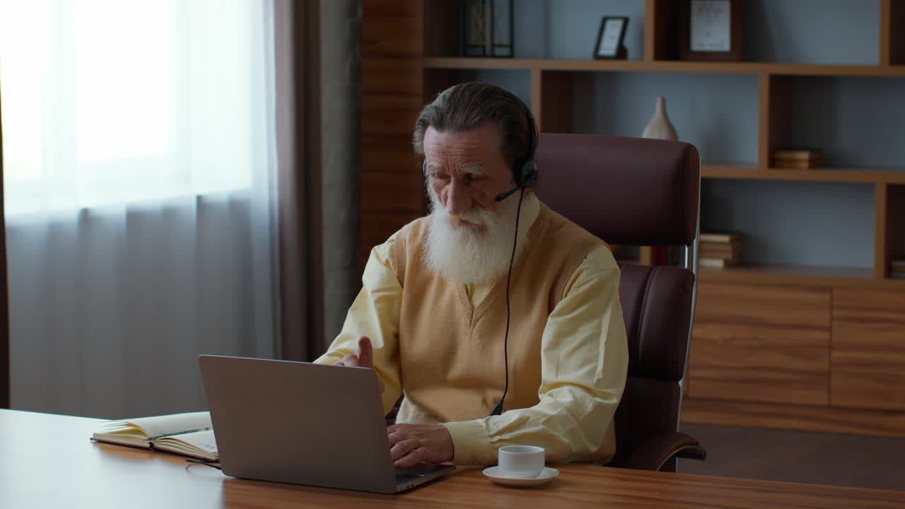 Senior Man in Video Call