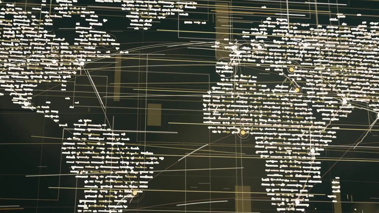 Animating large world map display in lobby, receiving live feed and showing pulsing hub connections