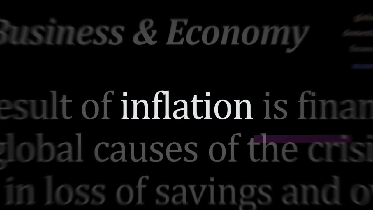 Headline titles media with inflation, recession and economy crisis seamless loop