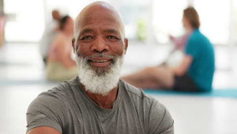 Cara,-Yoga-Y-Hombre-Mayor-Con-Meditación