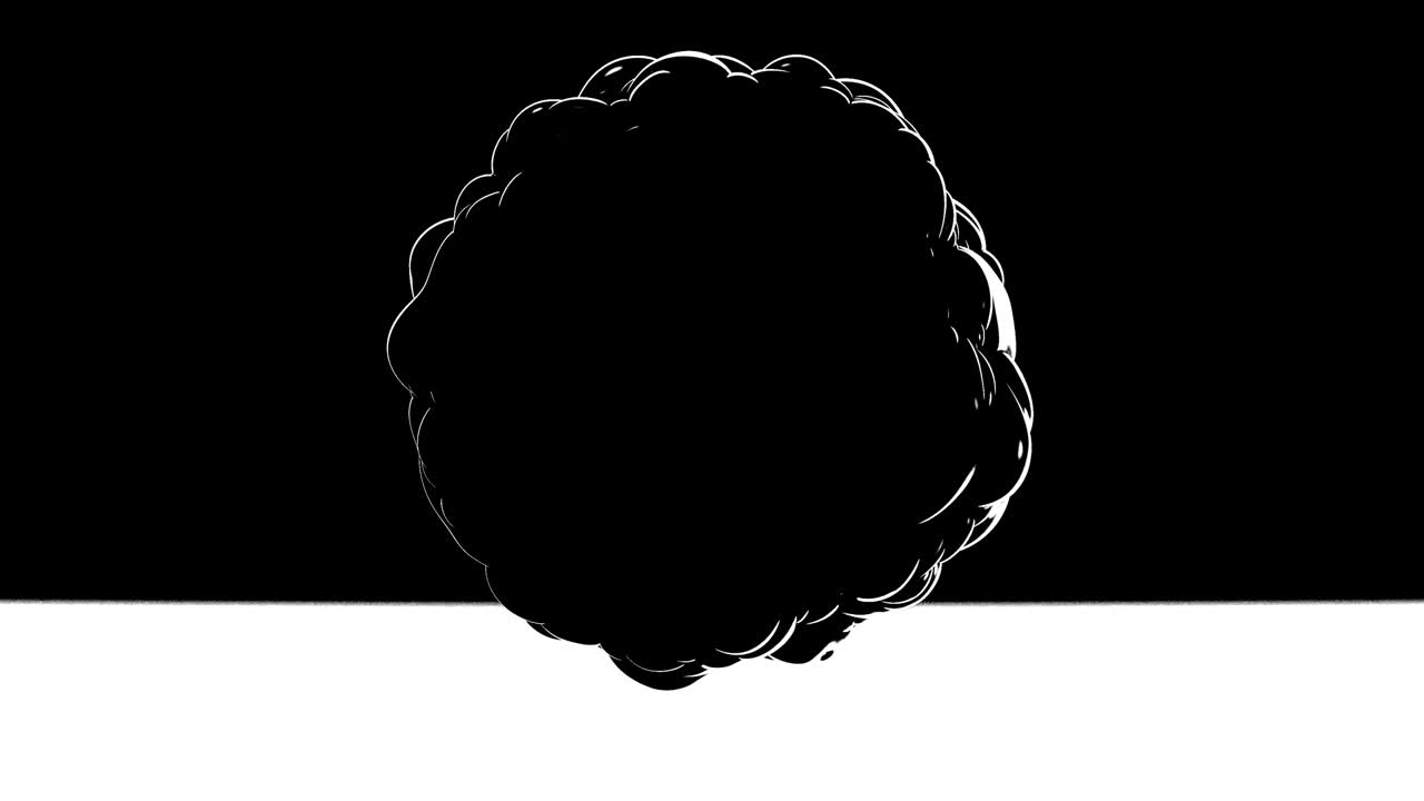 esfera abstracta en bucle 3d con abultamiento. superficie ondulada con ondas. textura monocromática de moda, bola aislada con convexidad, diseño gráfico de movimiento celular, textura elástica animada.