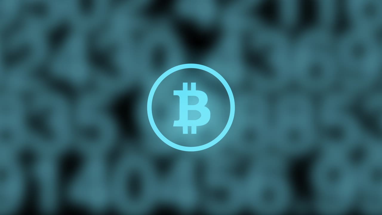 logotipo de bitcoin con números aleatorios en segundo plano