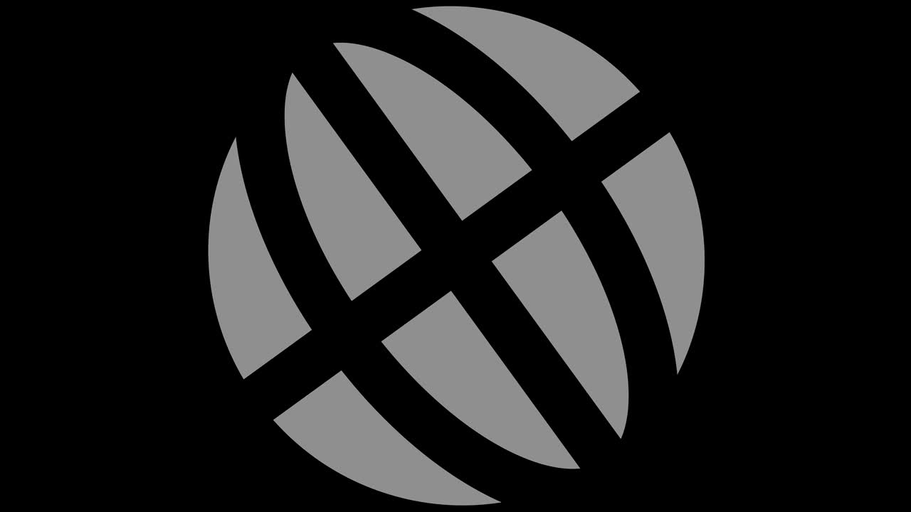 oggetto grafico in bianco e nero con effetto stroboscopico e ipnotico, che ruota in senso orario diminuendo la dimensione da pieno schermo a scomparire al centro, in formato video 16:9