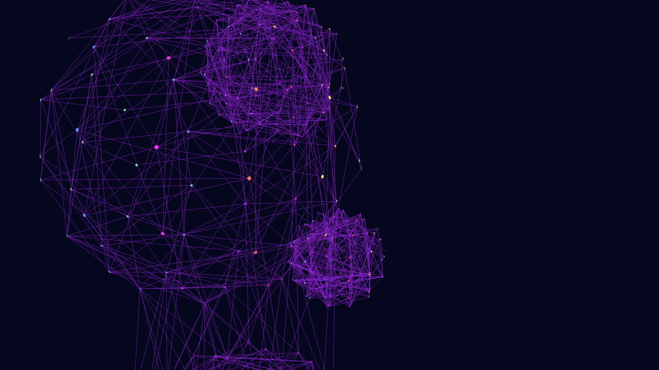 Interconnected network of lines and shapes creates complexity in 3d structure