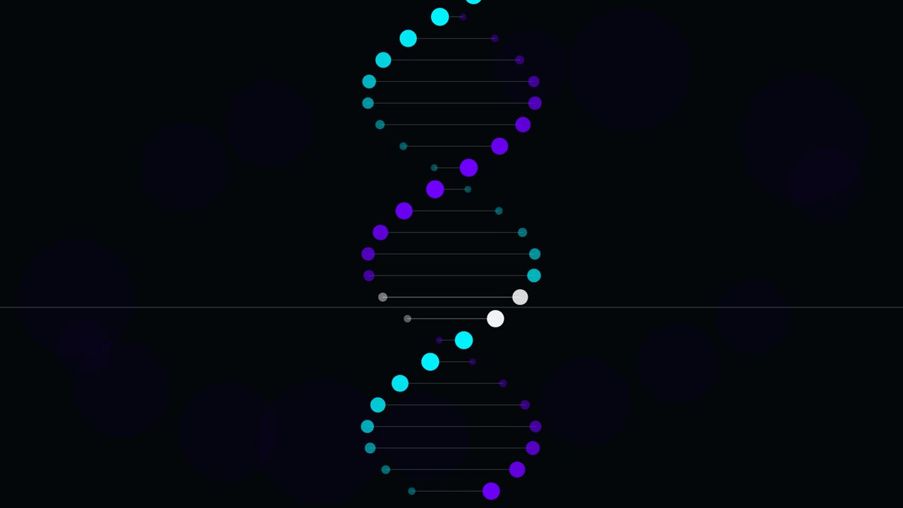 Animated DNA Helix Rotating on Dark Background