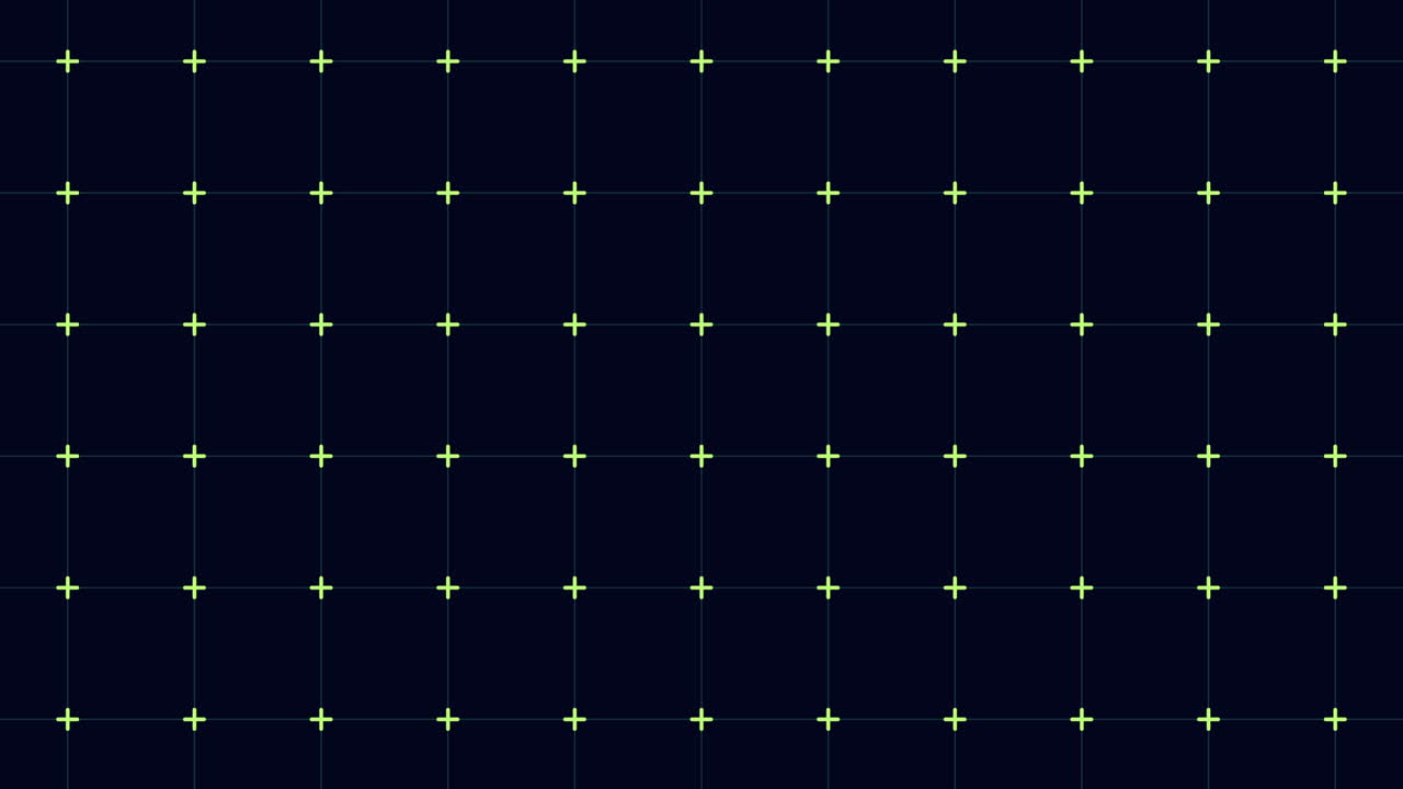 A visually striking composition of green dots on a black backdrop, forming a grid pattern with an even distribution of dots across each row and column