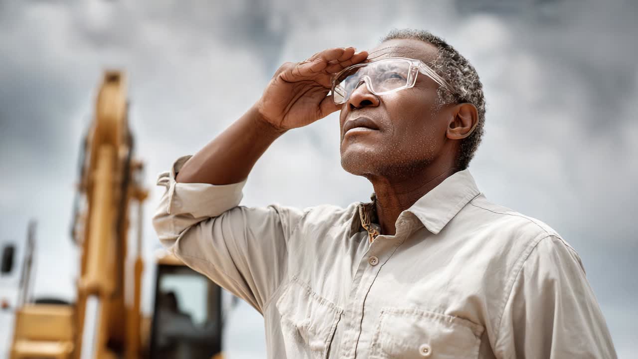 Construction Worker with Excavator
