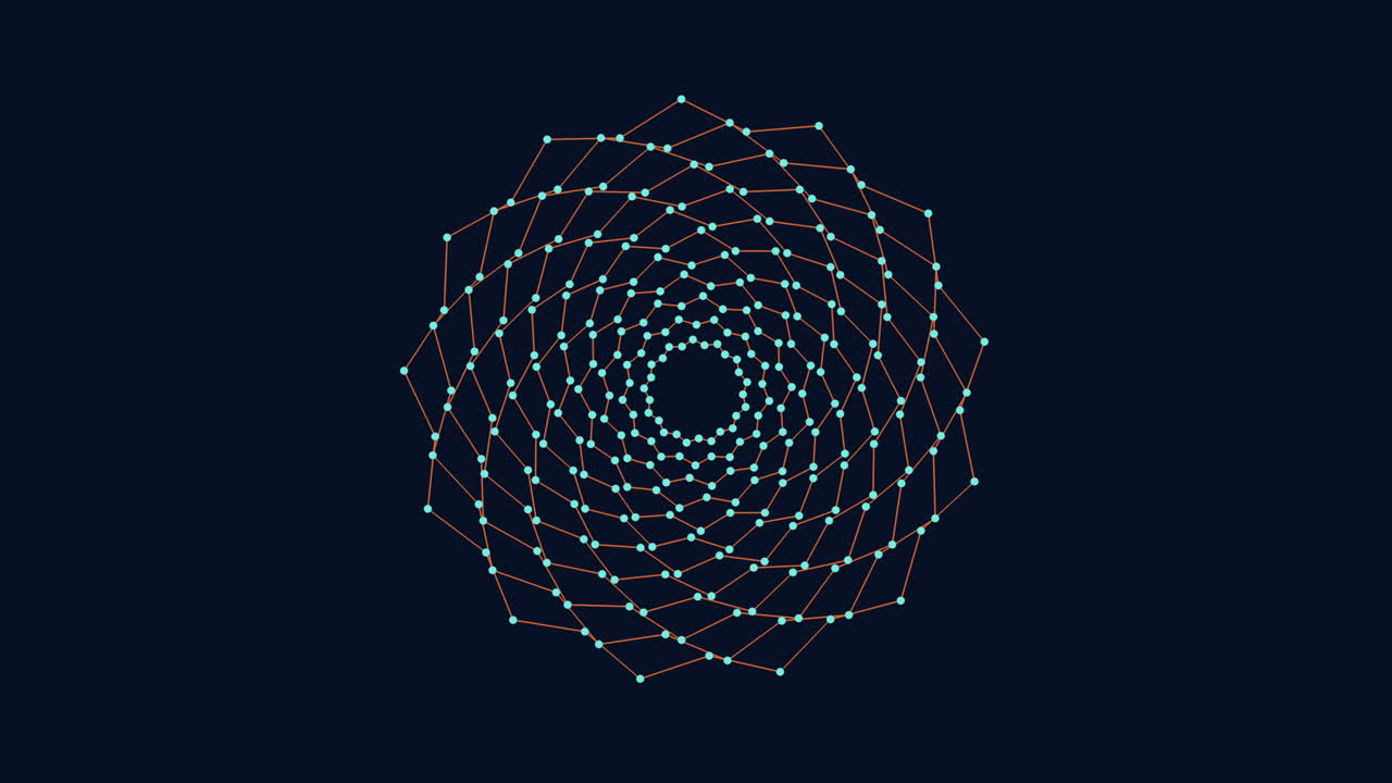 радужная иллюзия кругов с неоновыми блесками в темном пространстве