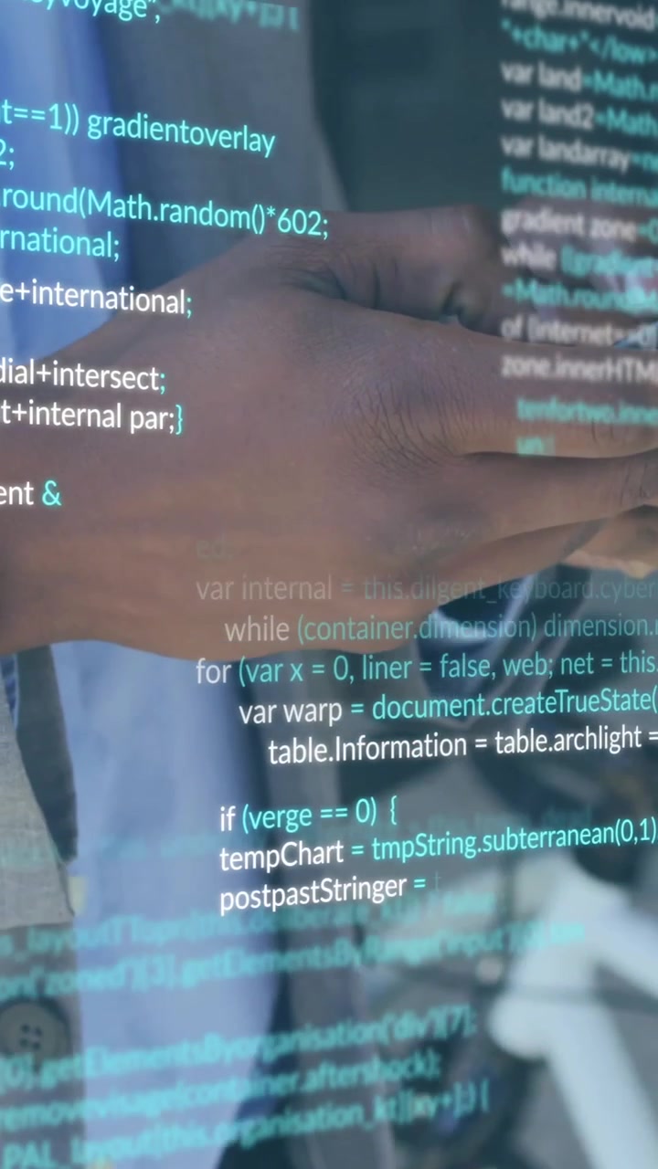 Animation of data processing over african american businessman using smartphone in street