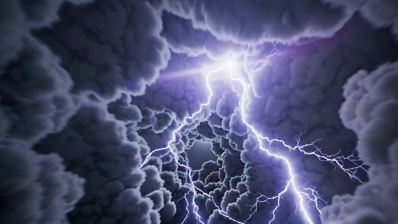 Stormy Tunnel with Lightning