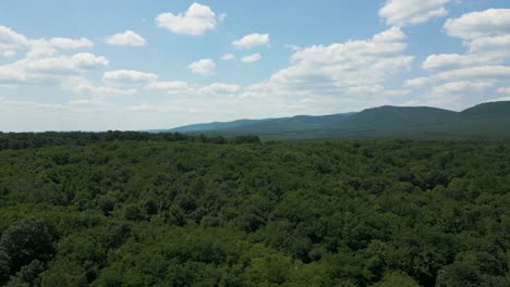 Aerial-establishing-shot-of-the-Hills-of-Börzsöny,-Hungary---Forest-in-the-foreground