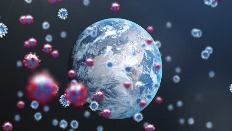 el coronavirus de bacterias voladoras sobre el planeta tierra.