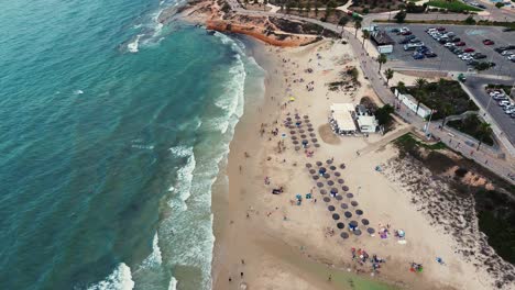 mil palmeras cityscape and coastline in the south of spain drone view