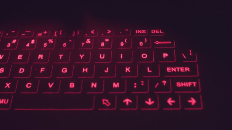 4K Virtual Laser Projection Keyboard on Black Background