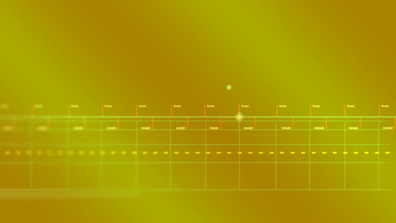 Animation of data processing and shapes on yellow background