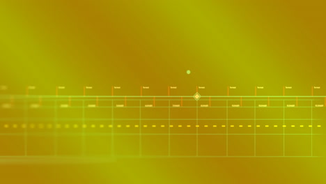 animation of data processing and shapes on yellow background