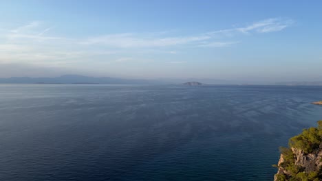 stunning aerial view of a calm mediterranean sea coastline