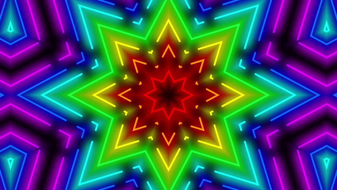 Neon geometric pattern illumination animation motion graphics