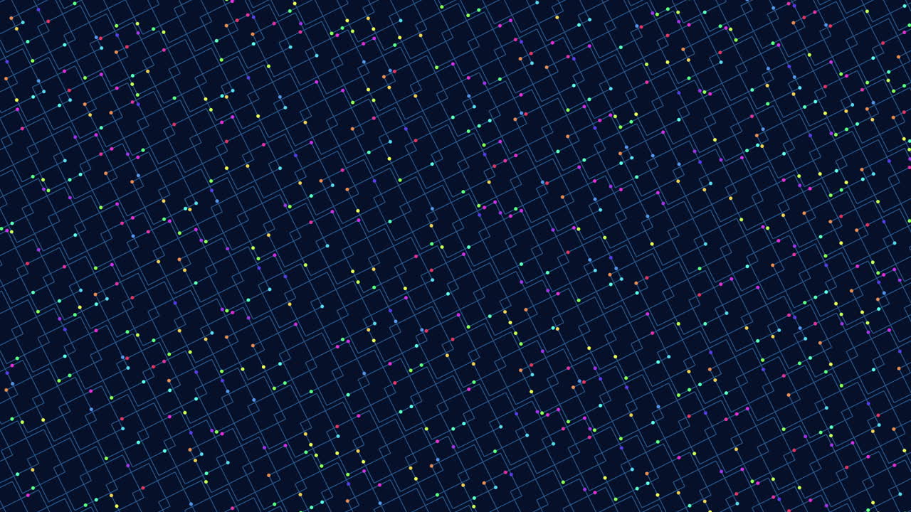 Grid of glowing stars on deep blue background