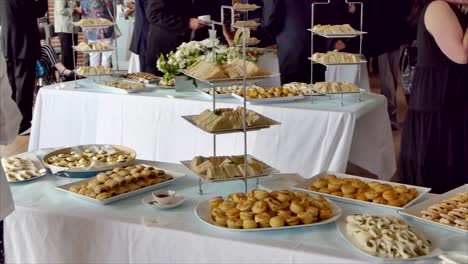 shot of delicious food served in a dinner or wedding reception