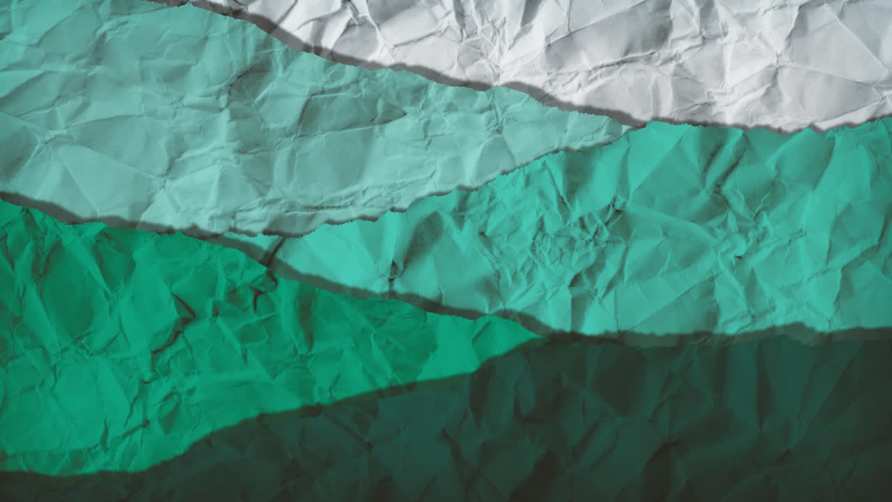 Elegant 3D paper cut background with emerald and forest green layers. Professional abstract nature animation with seamless fluid motion