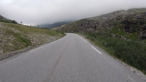 scenic drive through the mountains of norway