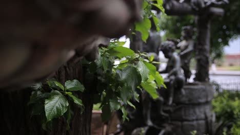 outdoor garden fountain detail