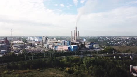 industrial plant aerial view