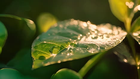 a refreshing green leaf with water droplets