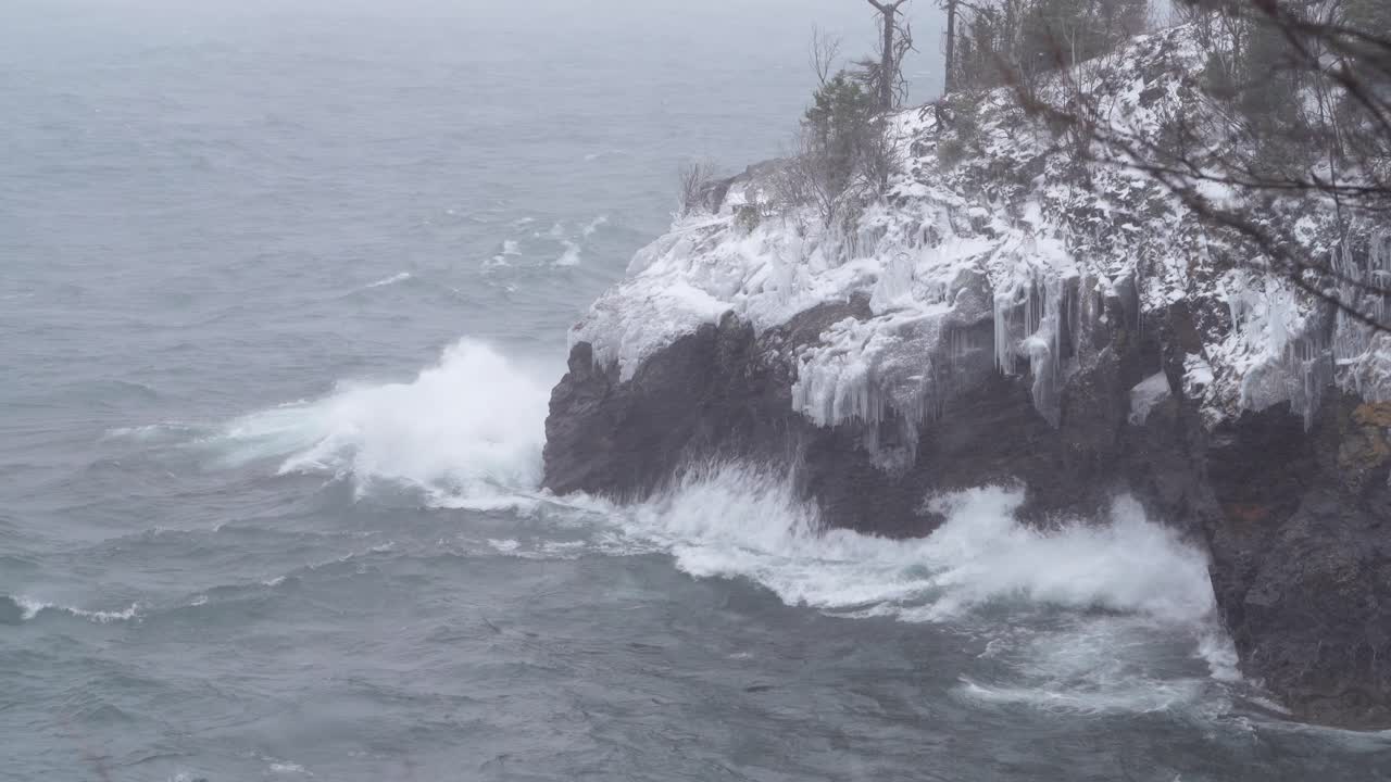 Swell Hitting The Rocky Coast Of The Island. - closeup shot