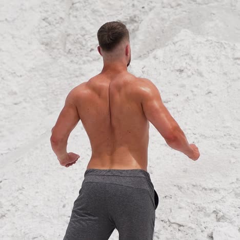 strong man with naked torso