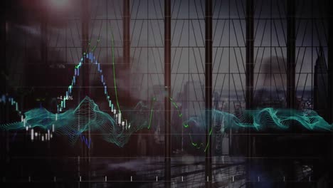 Animación-Del-Procesamiento-De-Datos-Financieros-Sobre-Peatones-Caminando-En-Cámara-Rápida