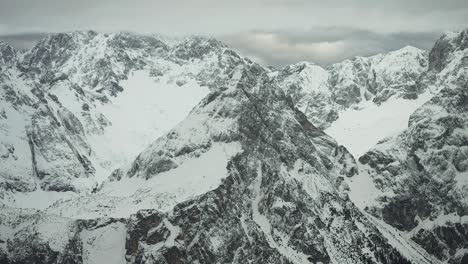 Aerial-view-of-the-Austrian-Alps-in-winter