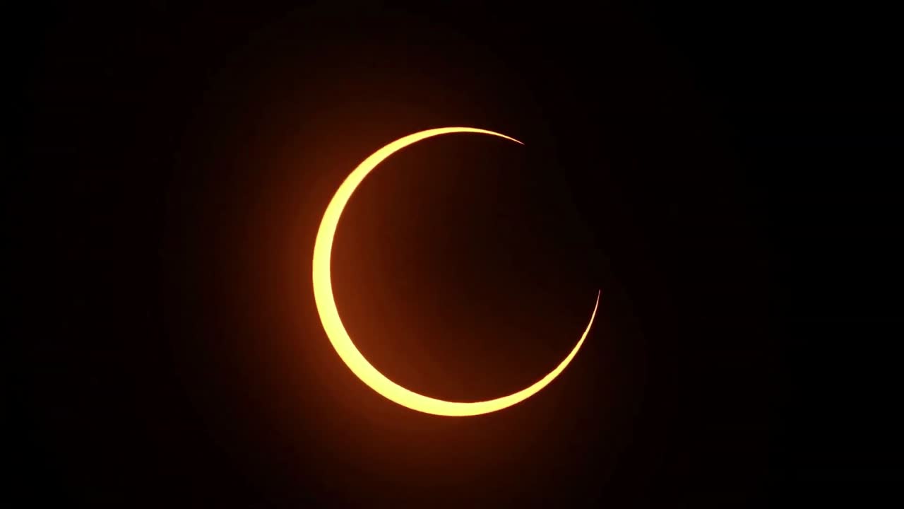 Ring of fire Solar Eclipse against a dark sky