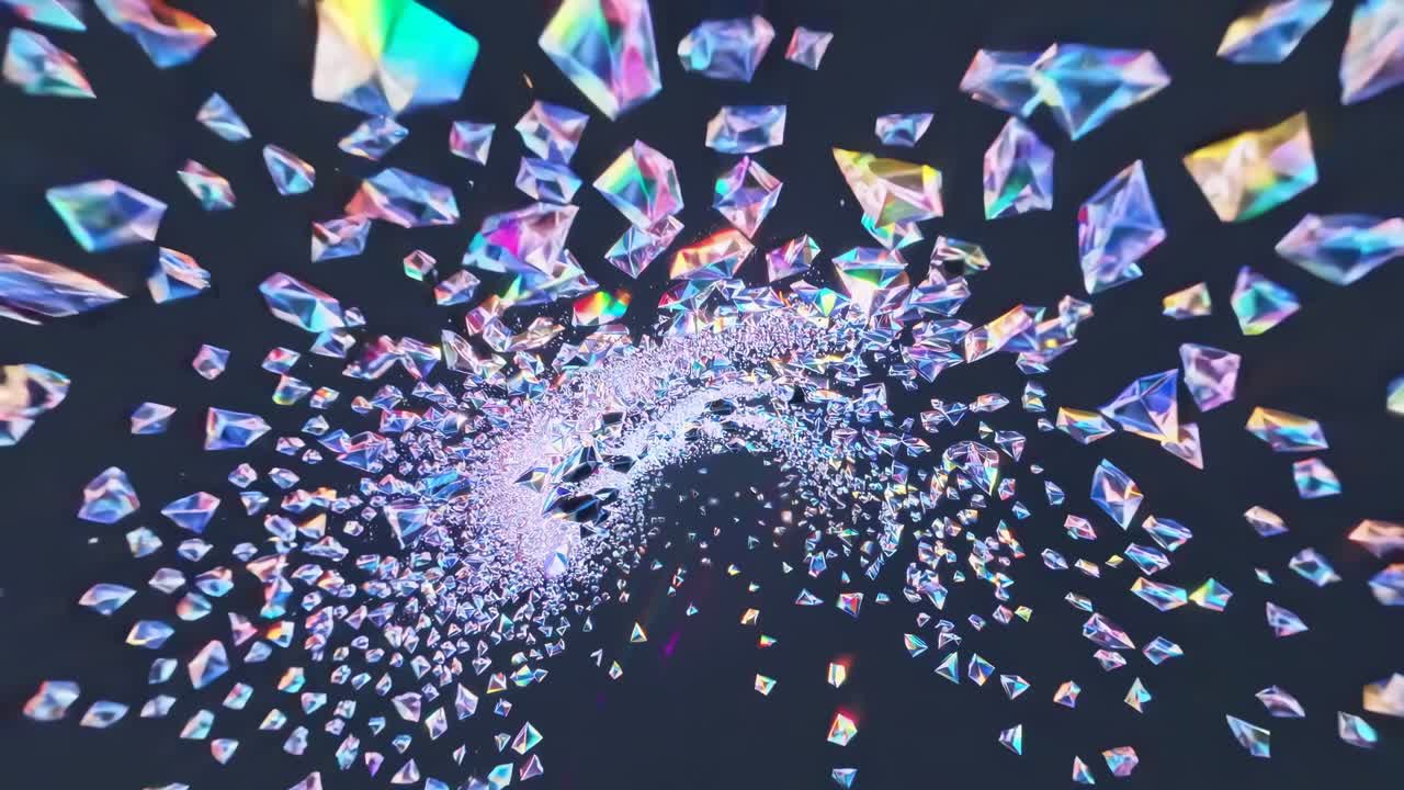 Abstract display of colorful prism shards