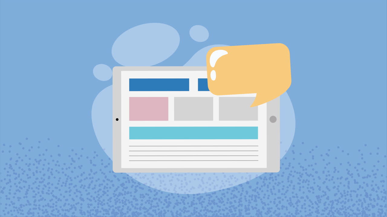 tableta con burbuja de habla