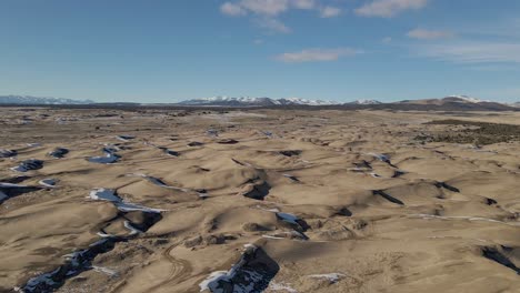 Aerial-spinning-shot-of-Little-Sahara-Recreation-Area,-Utah,-wide-shot