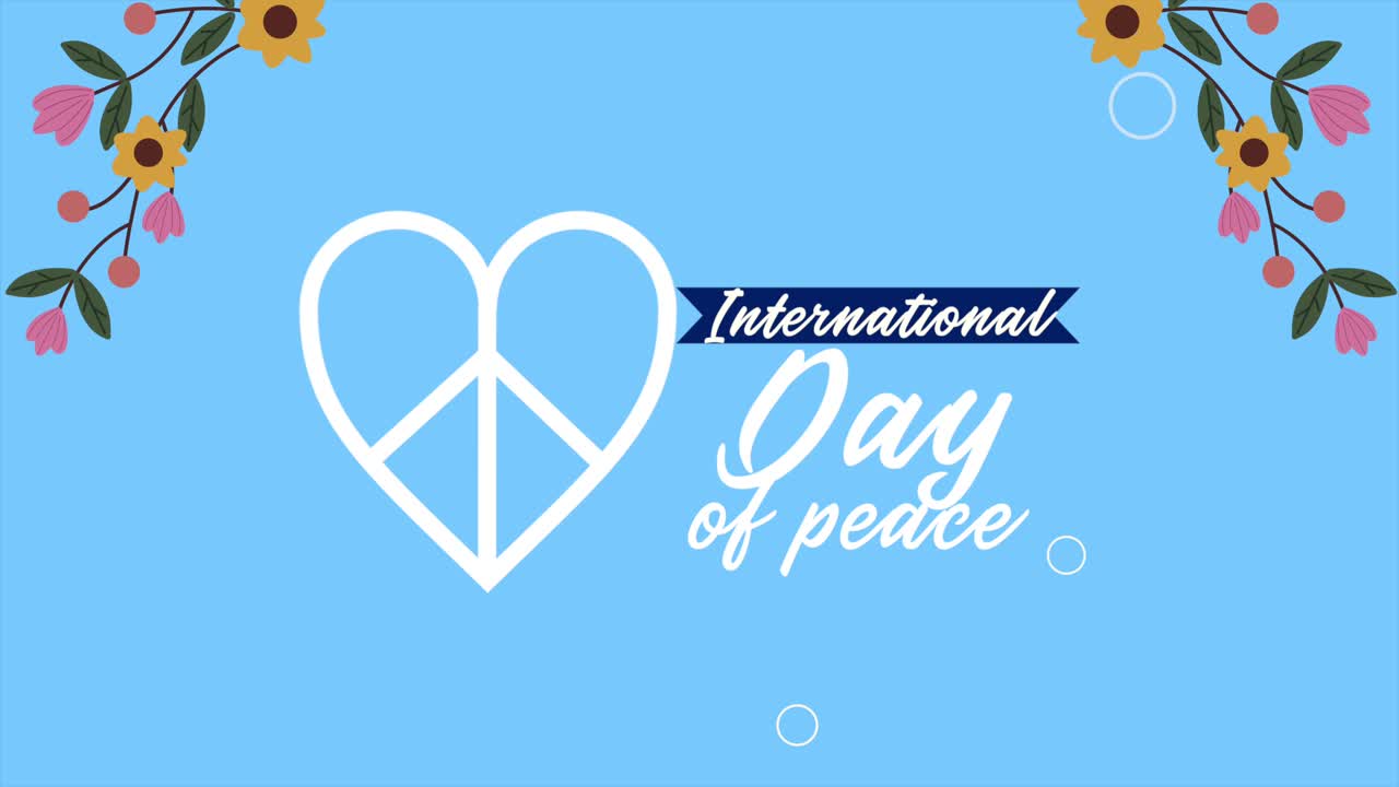 international day of peace lettering with heart symbol